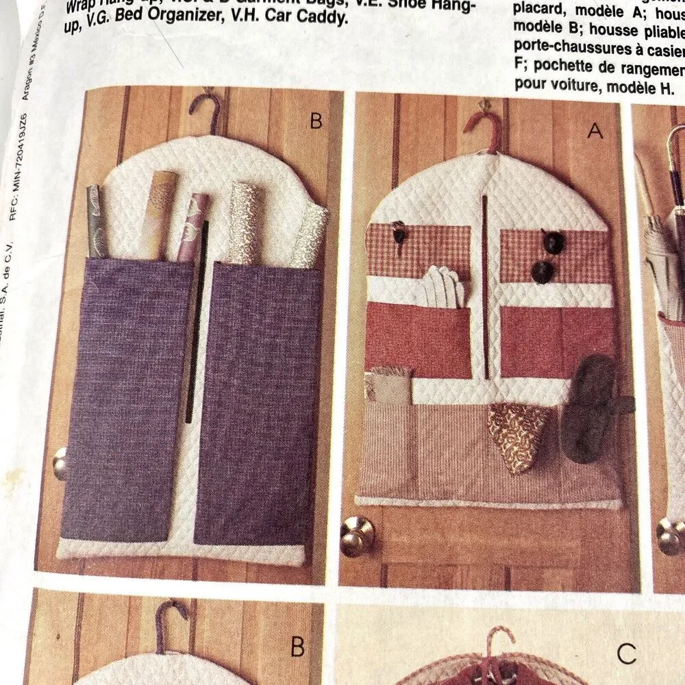 McCall’s 8260 Sewing Pattern Closet Organizers Garment Bag Shoes Purse Hanger